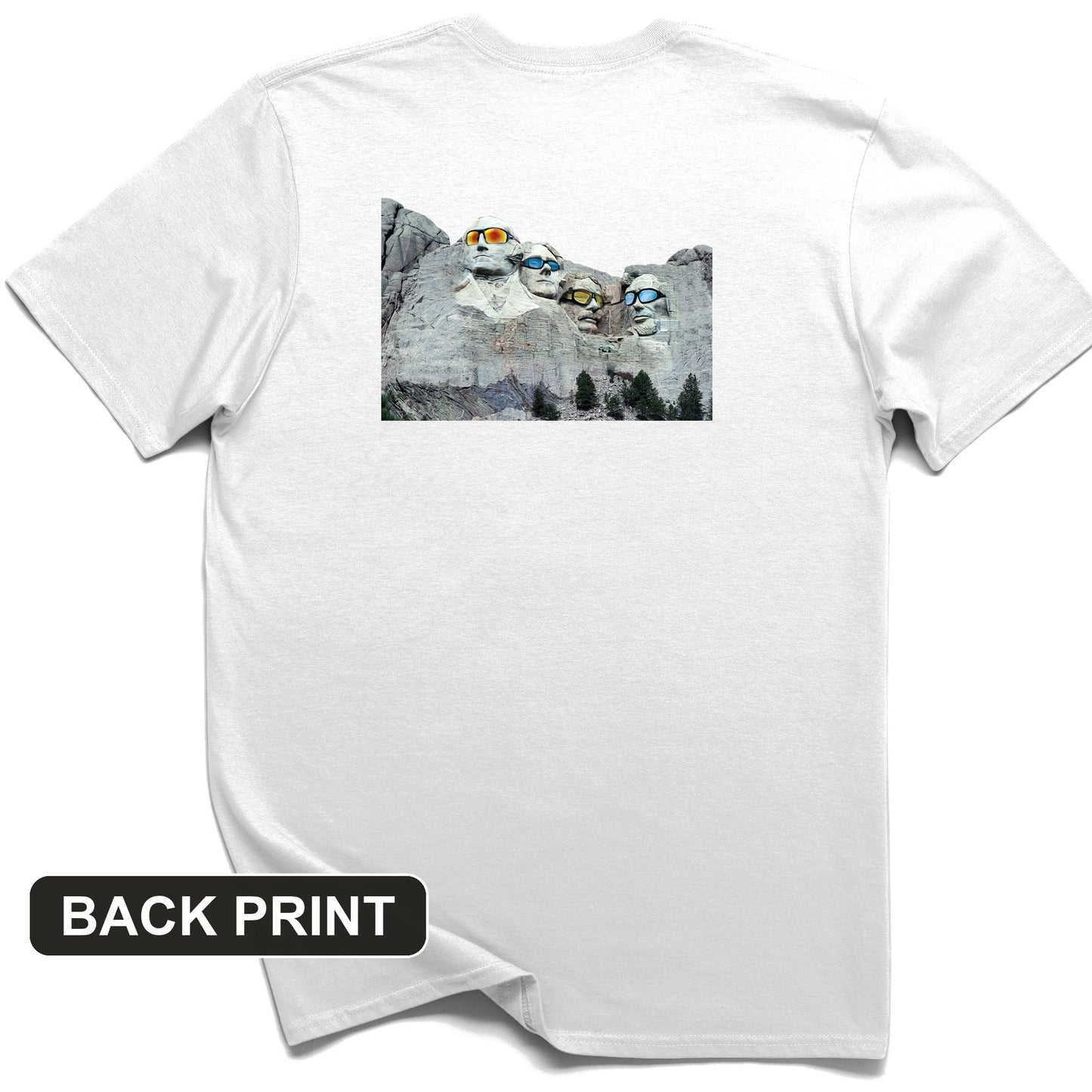 Mount Rushmore Shades Back Print T-Shirt