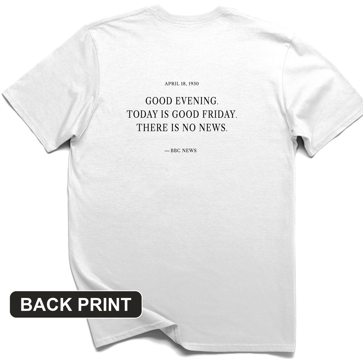 No News Back Print T-Shirt
