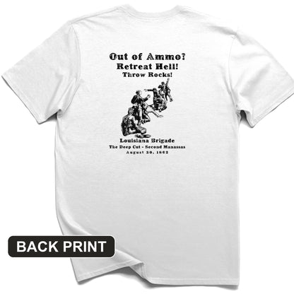 Out Of Ammo Throw Rocks Back Print T-Shirt