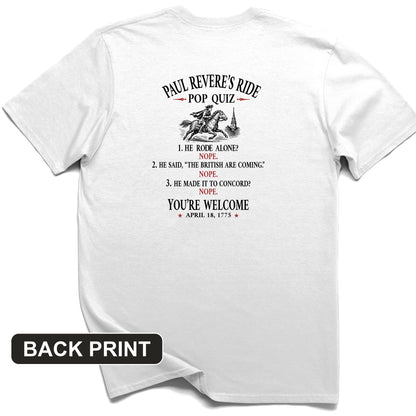 Paul Revere Quiz Back Print T-Shirt