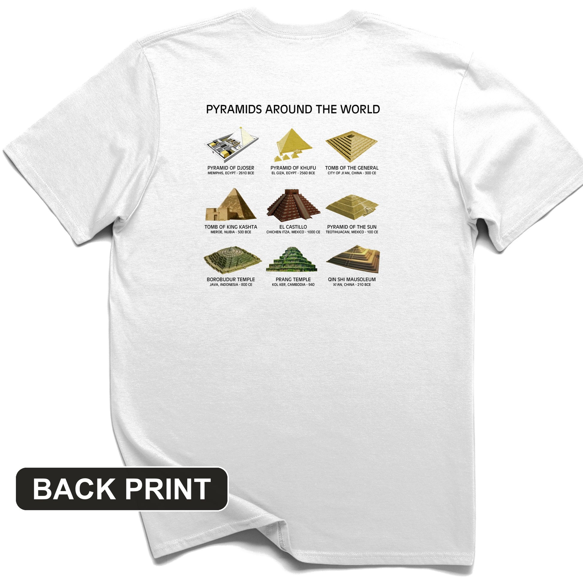 Pyramids of The World Back Print T-Shirt