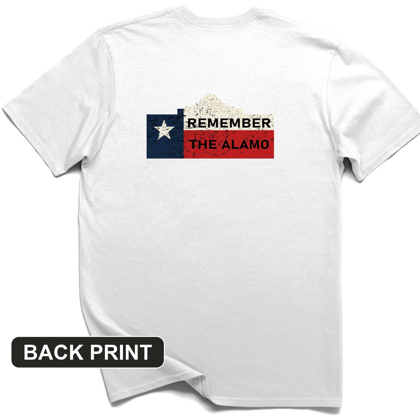 Remember The Alamo Back Print T-Shirt