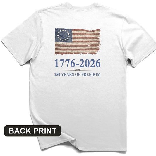 Revolutionary Flag 250 Back Print T-Shirt