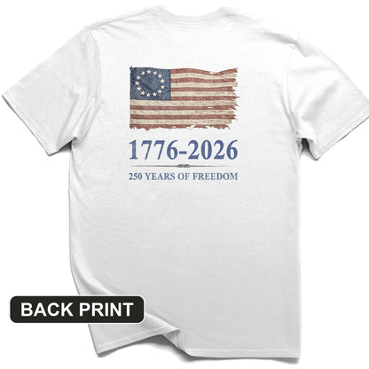 Revolutionary Flag 250 Back Print T-Shirt