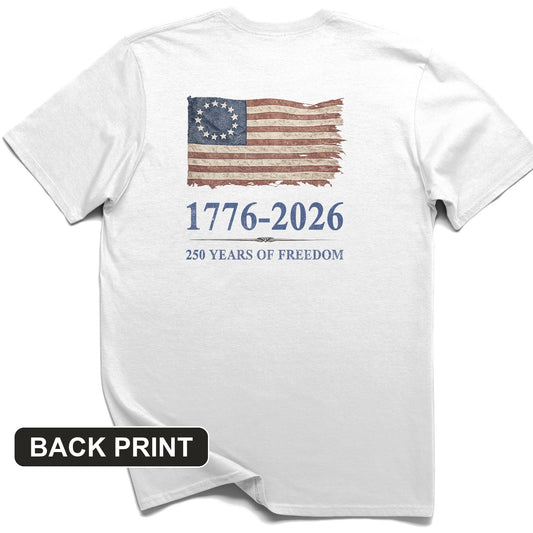 Revolutionary Flag 250 Back Print T-Shirt