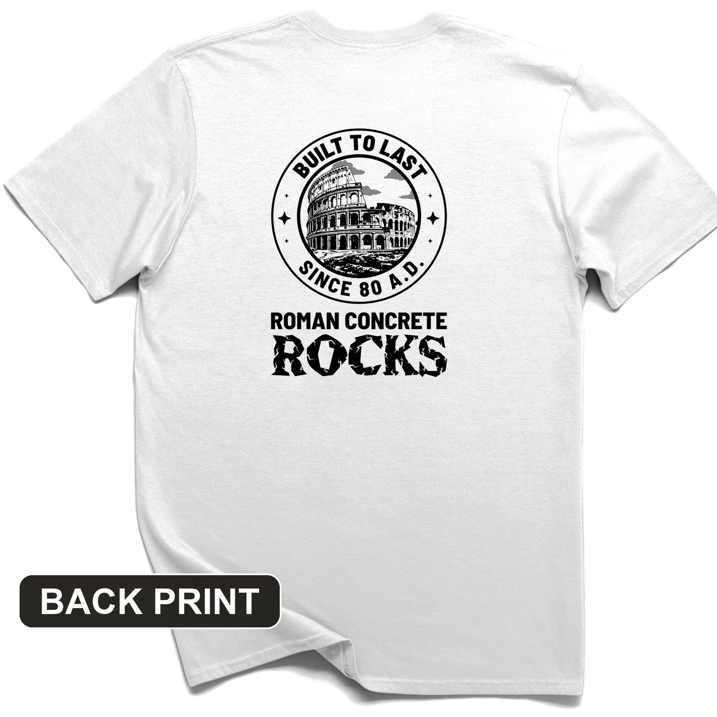 Roman Concrete Back Print T-Shirt