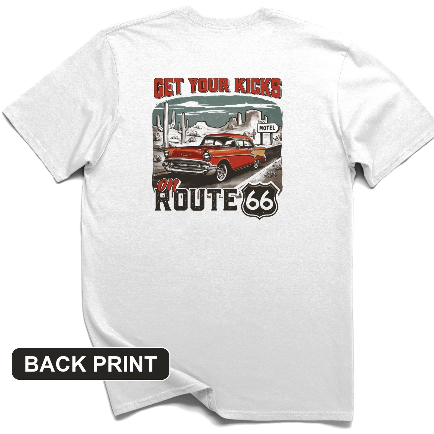 Route 66 Billboard Back Print T-Shirt