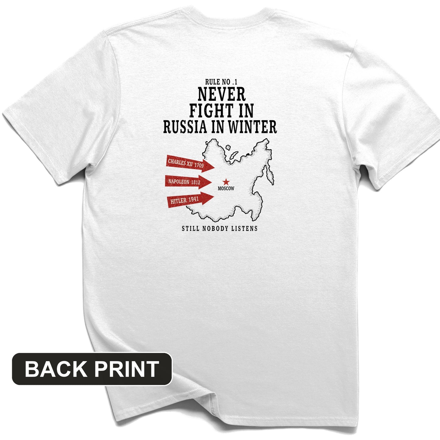 Russia In Winter Back Print T-Shirt