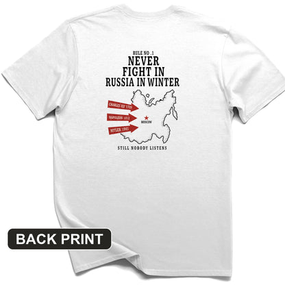 Russia In Winter Back Print T-Shirt