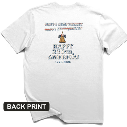 Semiquincentennial Spelling Back Print T-Shirt