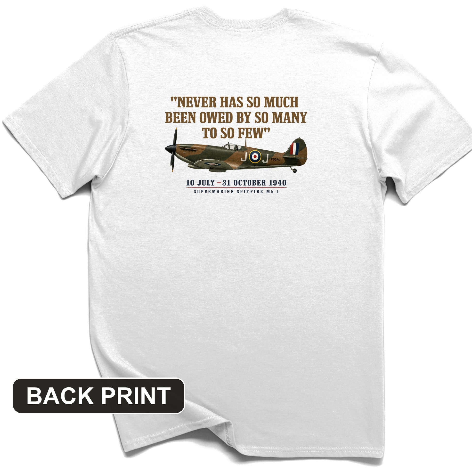 Spitfire So Few Quote Back Print T-Shirt