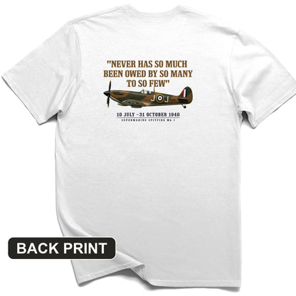 Spitfire So Few Quote Back Print T-Shirt