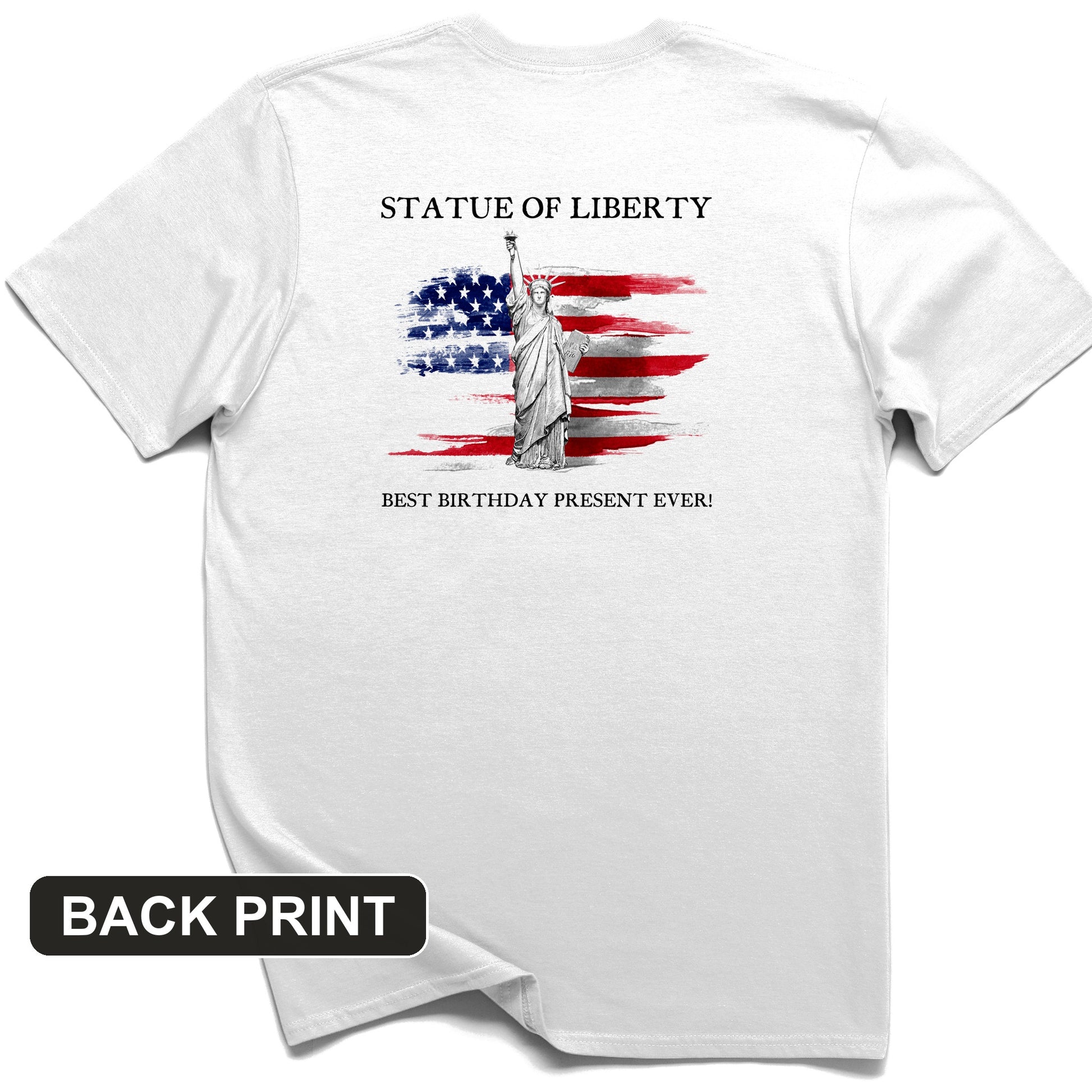Statue Of Liberty Back Print T-Shirt