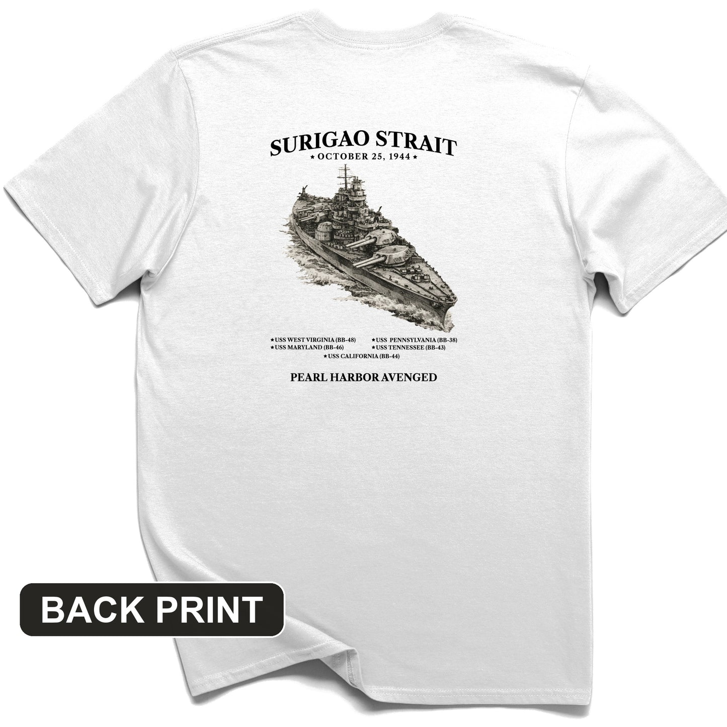 Surigao Straits Back Print T-Shirt