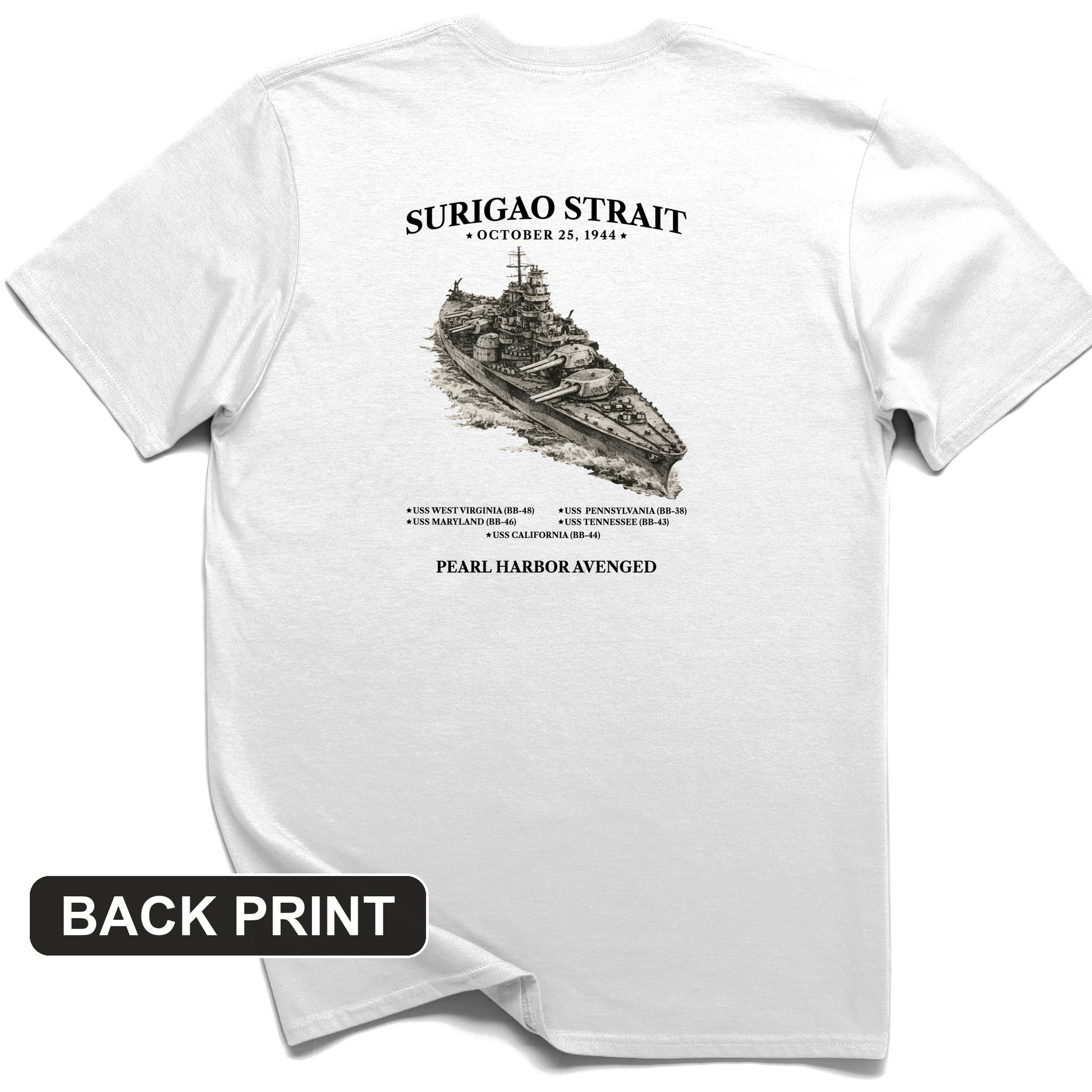 Surigao Straits Back Print T-Shirt