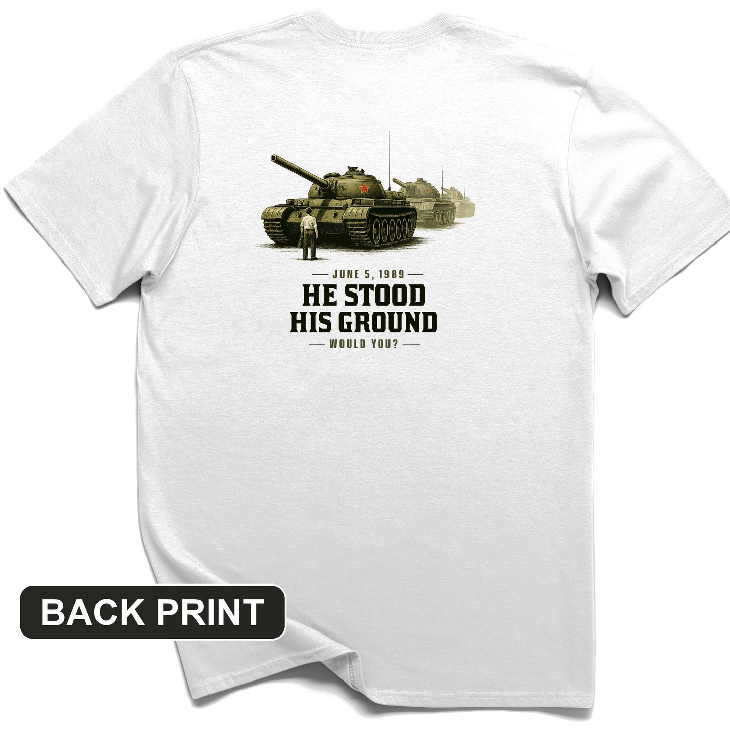 Tank Man Back Print T-Shirt