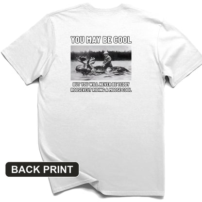 Teddy Riding Moose Back Print T-Shirt