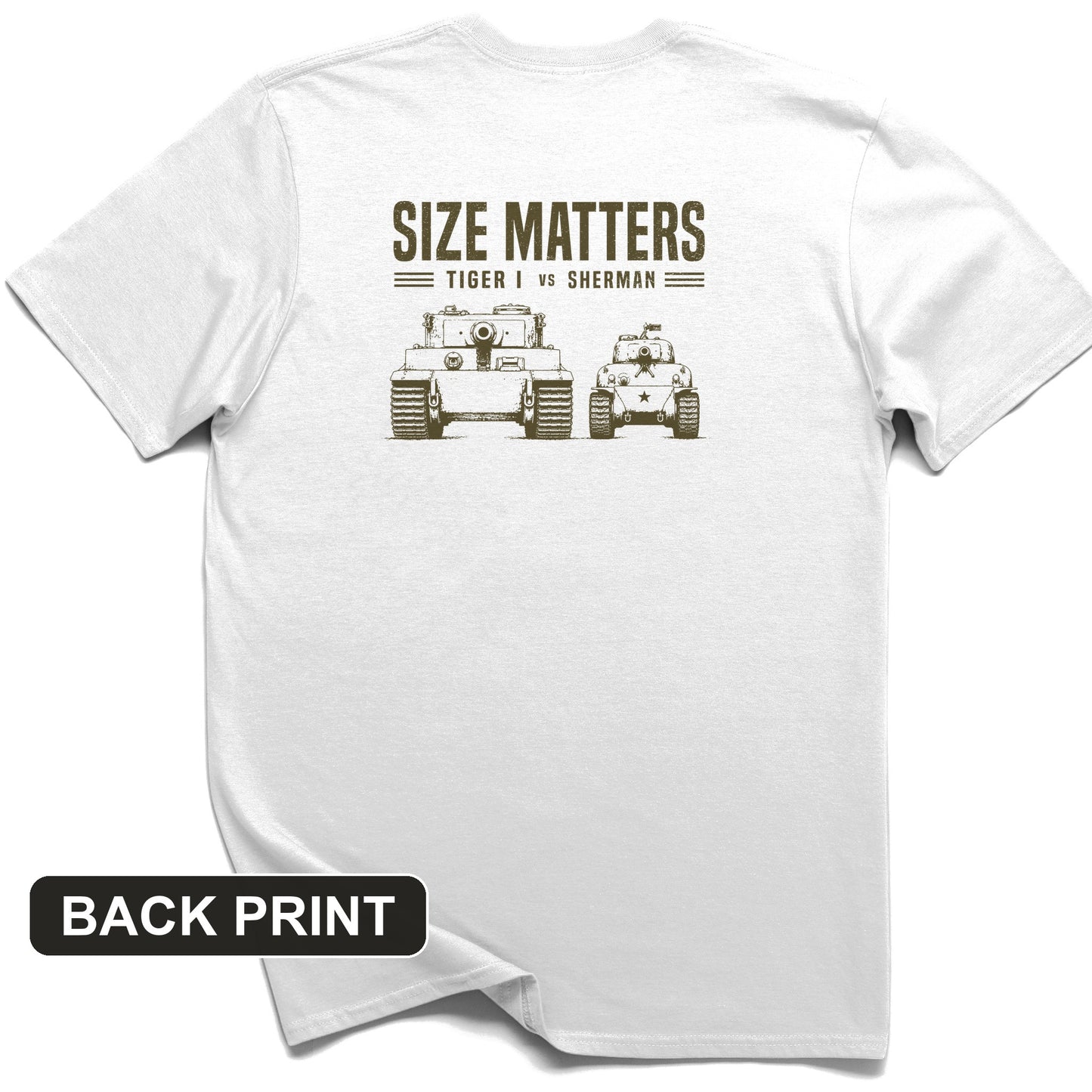 Tiger vs Sherman Back Print T-Shirt