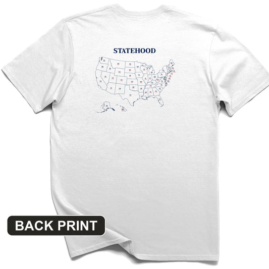 US Statehood Back Print T-Shirt