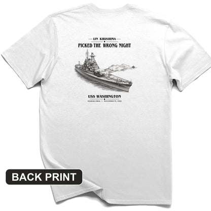 USS Washington at Guadalcanal Back Print T-Shirt