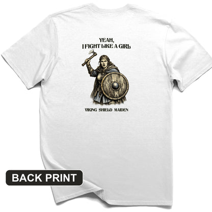 Viking Shield Maiden Back Print T-Shirt