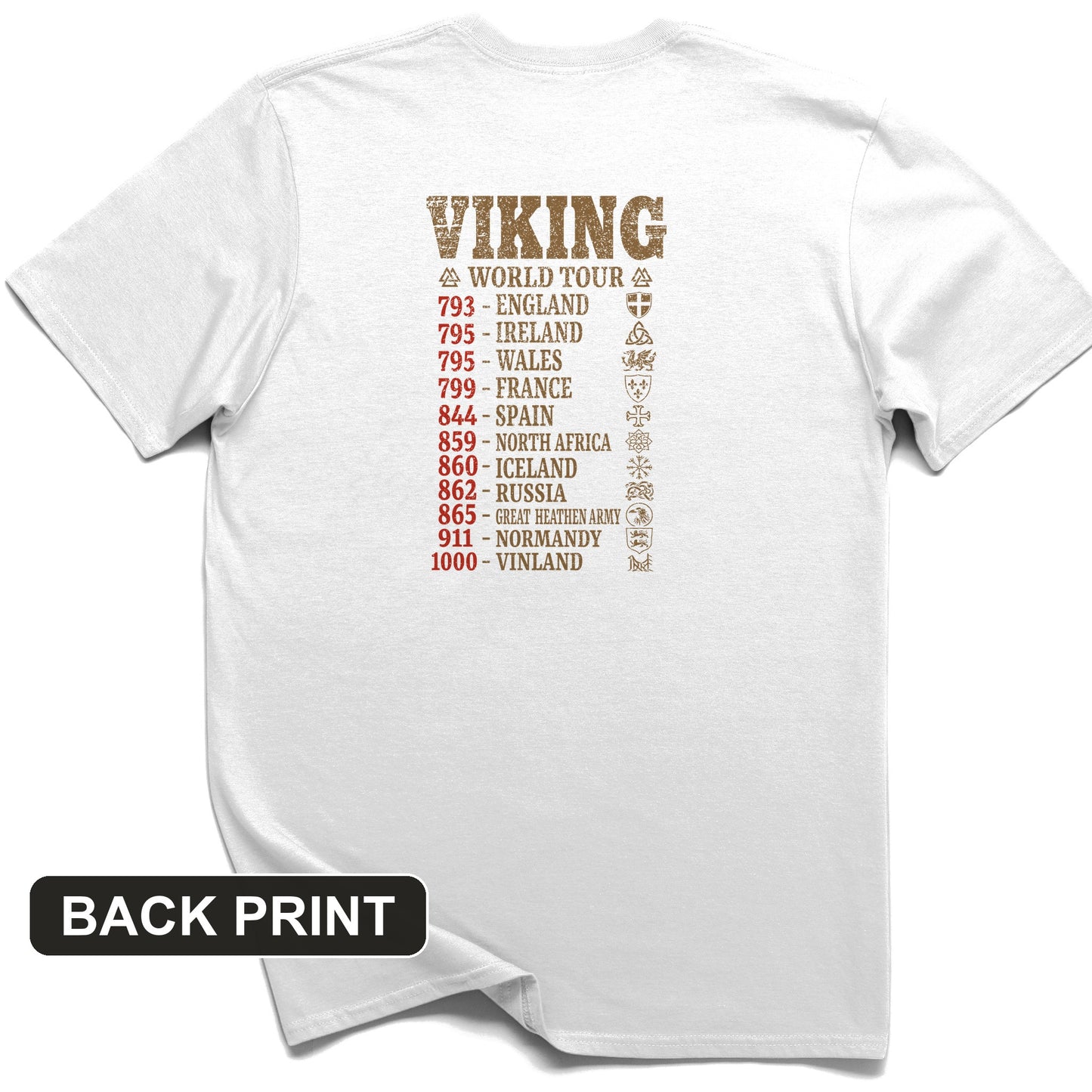 Viking World Tour Back Print T-Shirt