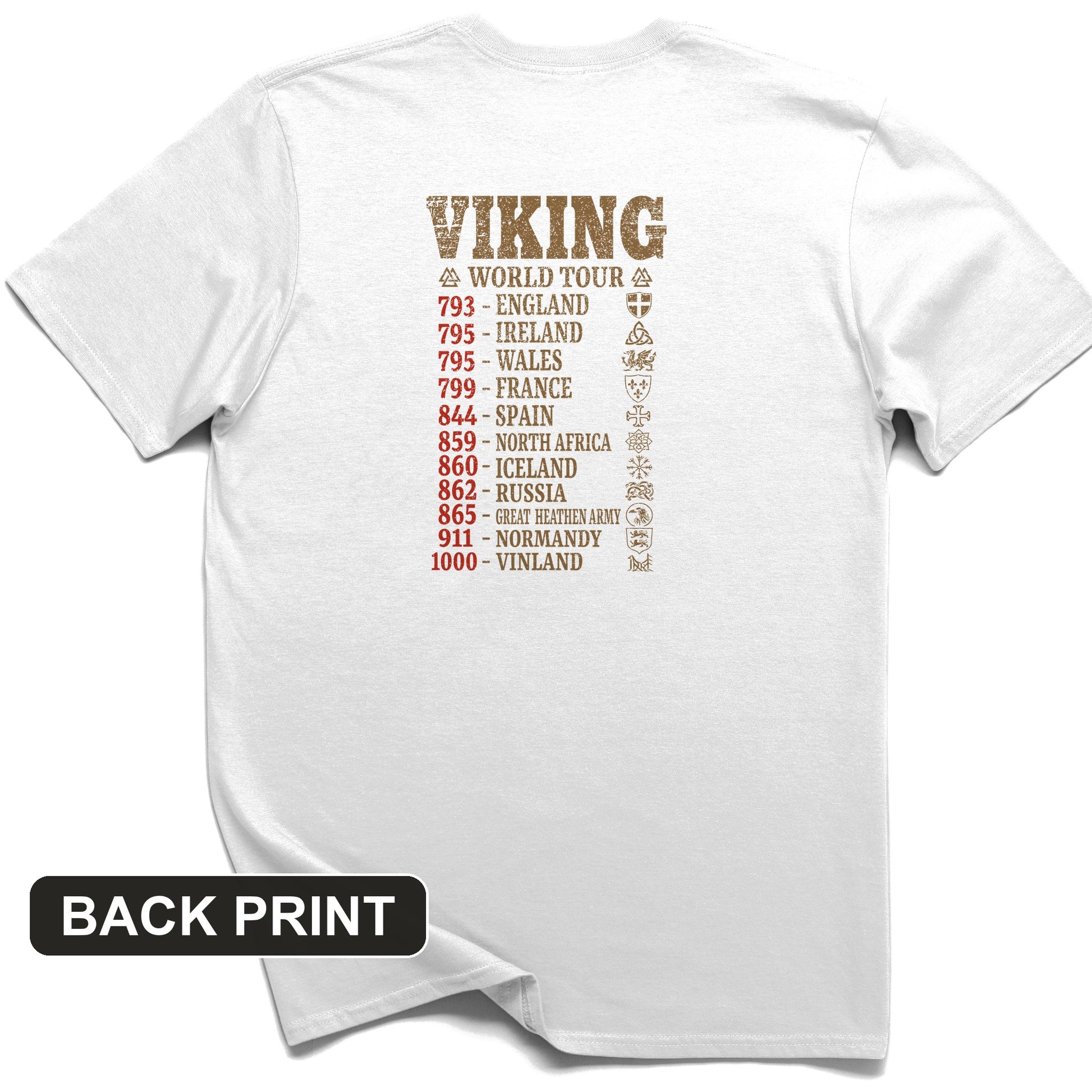Viking World Tour Back Print T-Shirt