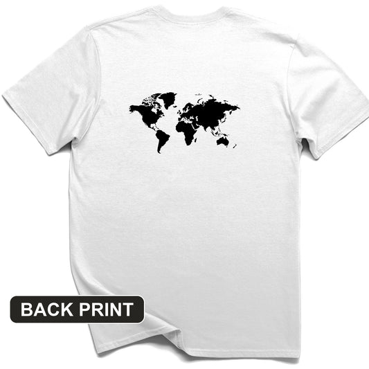 World Map Back Print T-Shirt