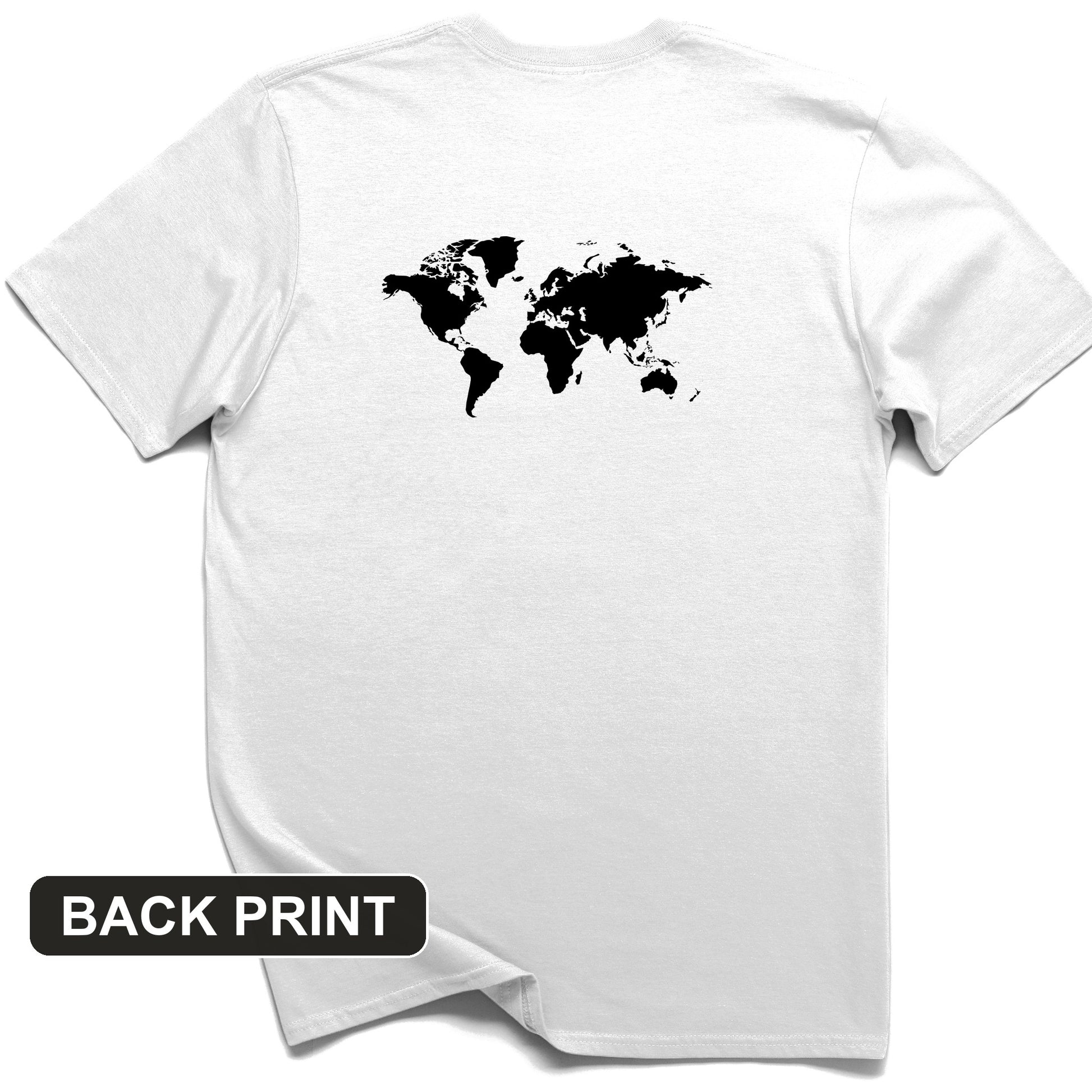 World Map Back Print T-Shirt