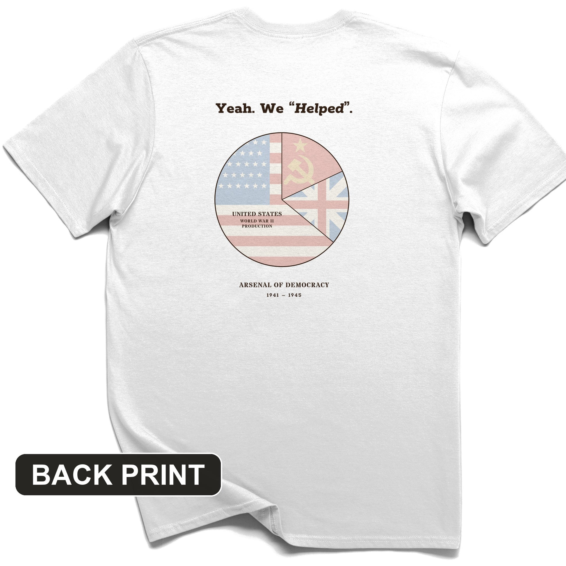 Yeah We Helped Arsenal of Democracy Back Print T-Shirt