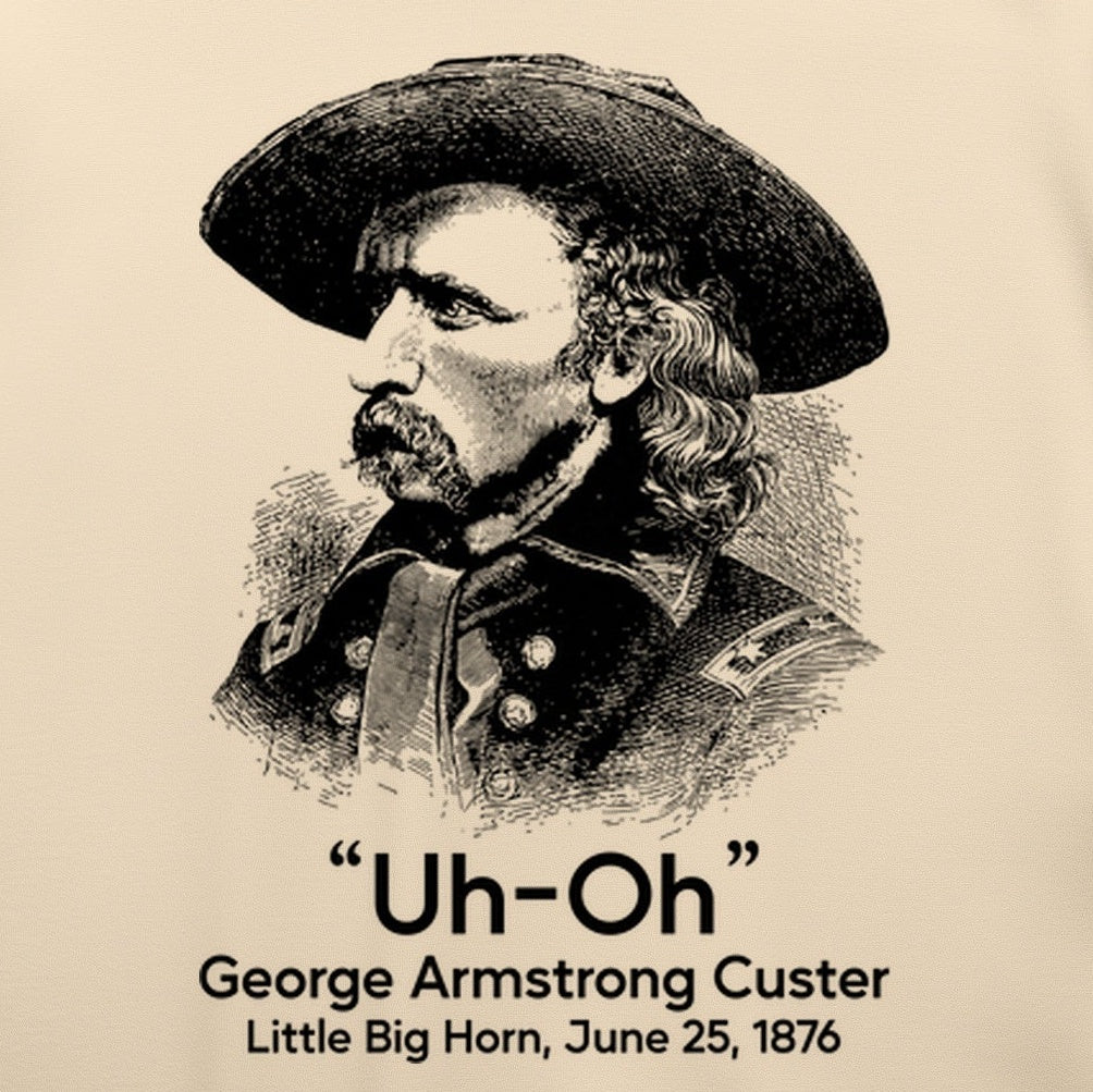 Custer Uh-Oh T-Shirt — print detail close-up