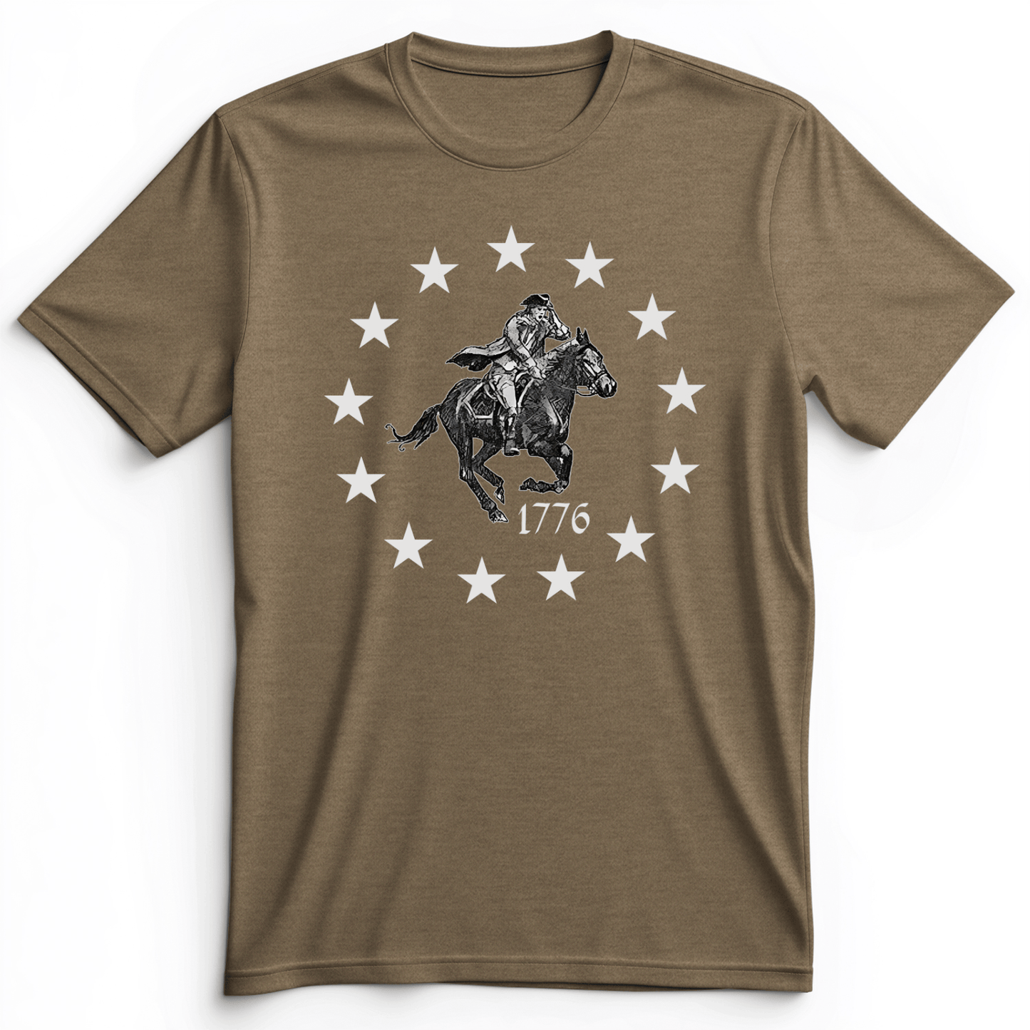 1776 Premium Tee Heather Olive / S