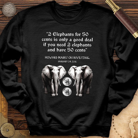 2 Elephants for 50 Cents Crewneck