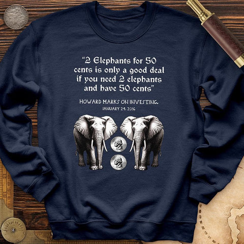 2 Elephants for 50 Cents Crewneck