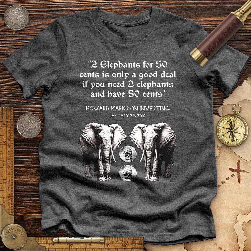 2 Elephants for 50 Cents Premium Quality Tee
