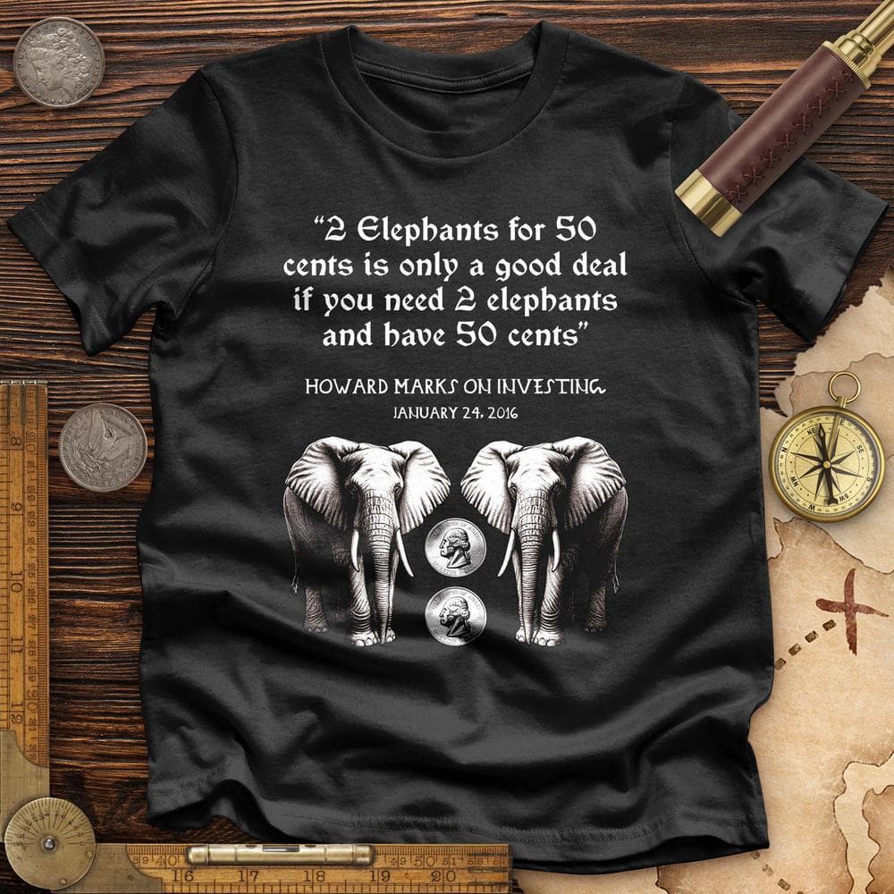 2 Elephants for 50 Cents Premium Quality Tee