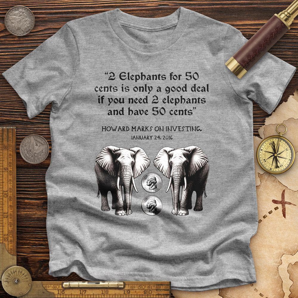 2 Elephants for 50 Cents Premium Quality Tee Athletic Heather / S
