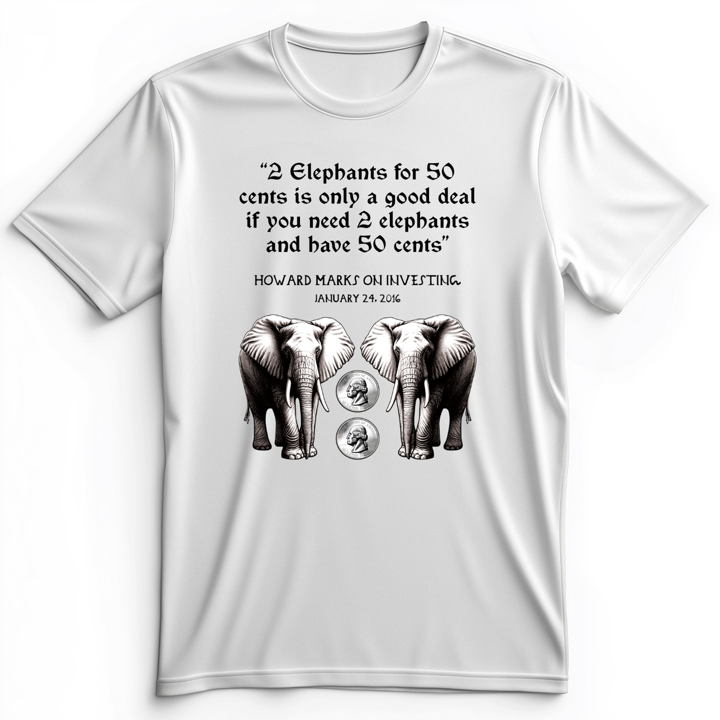 2 Elephants for 50 Cents Premium Tee White / S