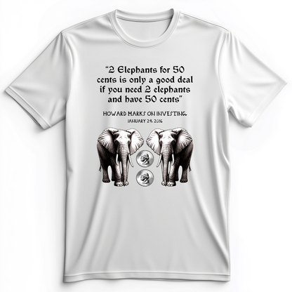 2 Elephants for 50 Cents Premium Tee White / S