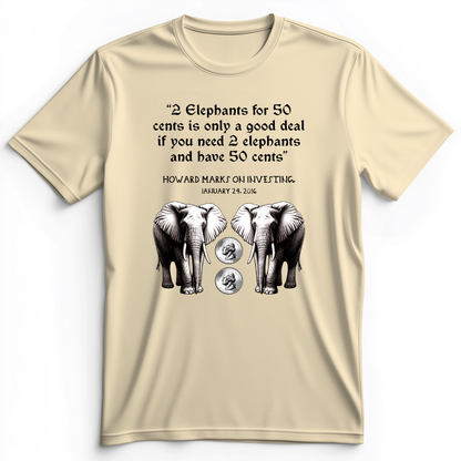 2 Elephants for 50 Cents Premium Tee Natural / S
