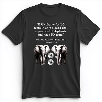 2 Elephants for 50 Cents Premium Tee Dark Grey Heather / S