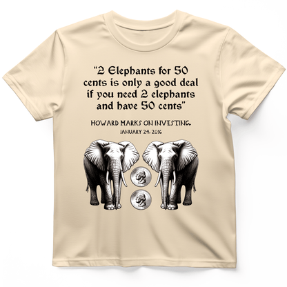 2 Elephants for 50 Cents T-Shirt Natural / S
