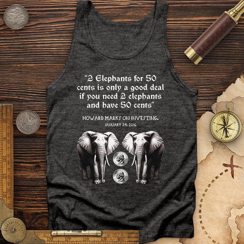 2 Elephants for 50 Cents Tank Charcoal Black TriBlend / XS