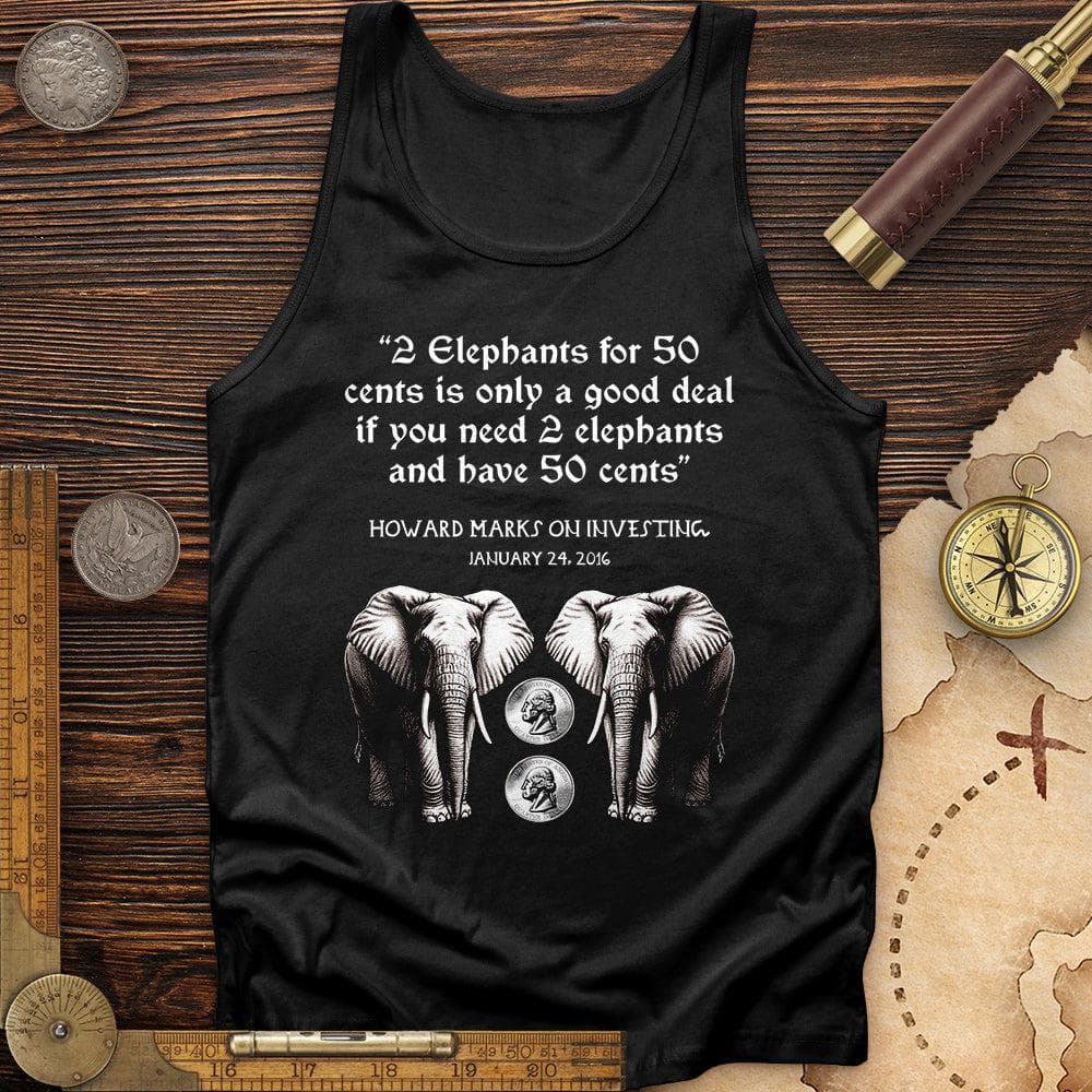 2 Elephants for 50 Cents Tank Black / XS
