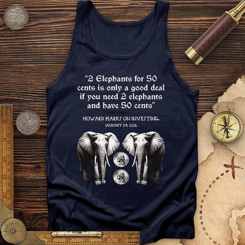 2 Elephants for 50 Cents Tank Navy / XS