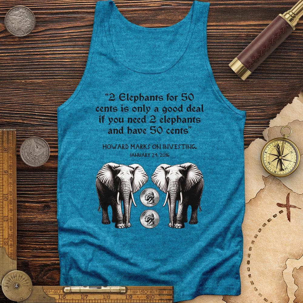 2 Elephants for 50 Cents Tank Aqua TriBlend / XS