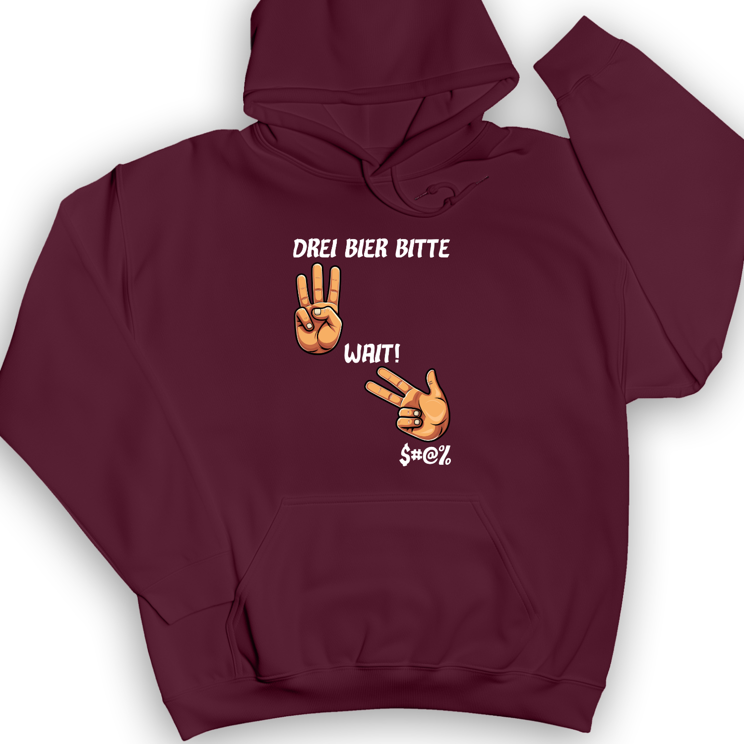 3 Beers Hoodie Maroon / S