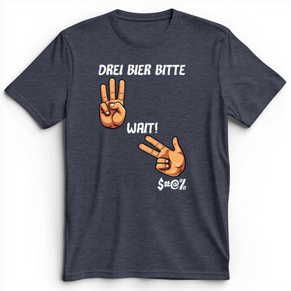 3 Beers Premium Tee Heather Navy / S