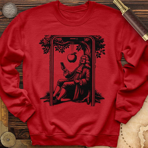 A Man on Phone Crewneck Red / S