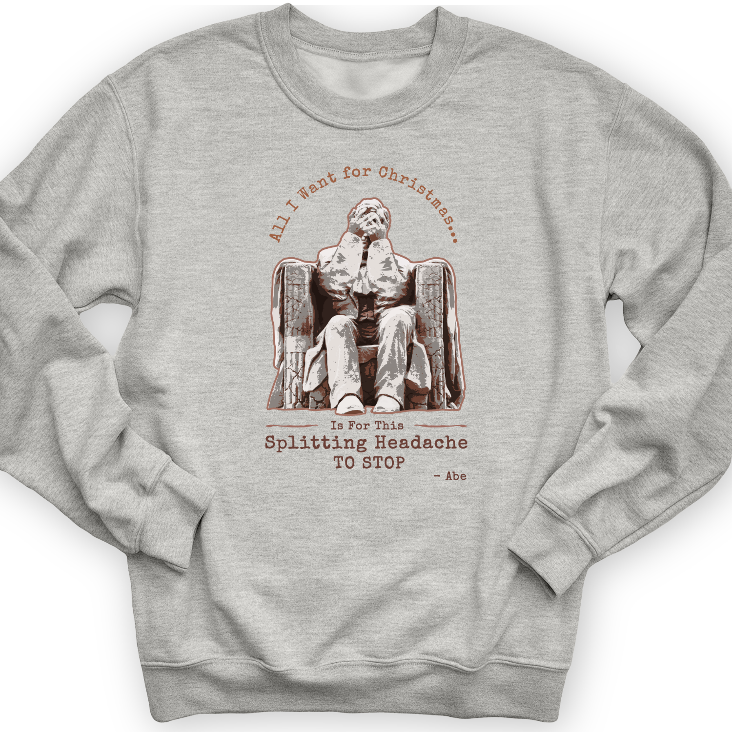 Abe Lincoln Christmas Crewneck Sport Grey / S